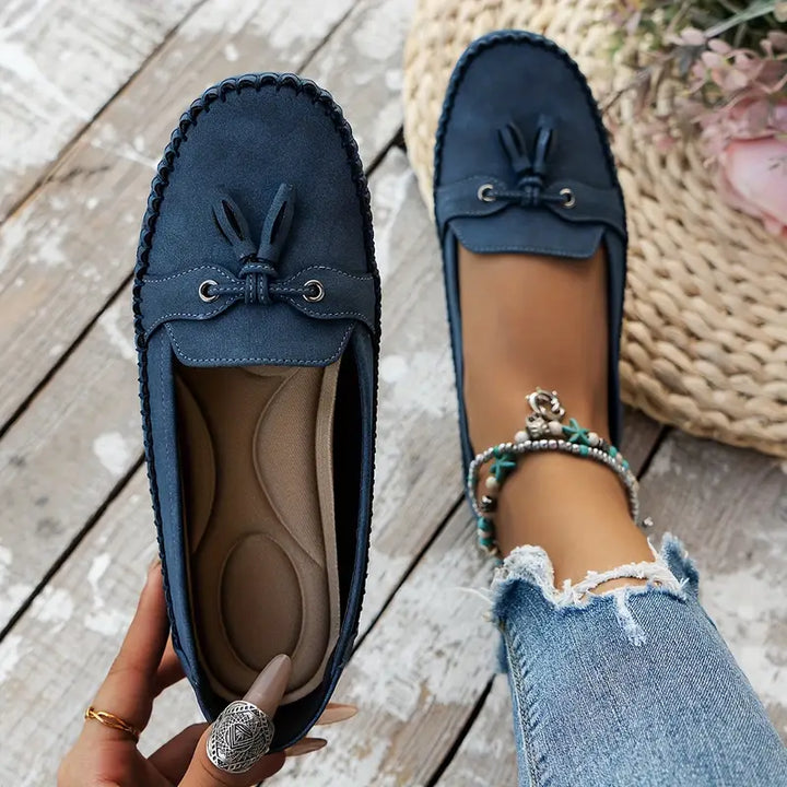 "Orthopedische mocassins dames, elegant design, bruine kleur, slip-on, comfortabel ademend materiaal, antislip zool"