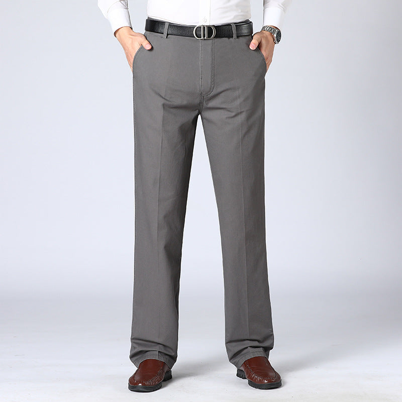 Grijze casual zakelijke broek voor heren, comfortabel en geschikt voor diverse stijlen.