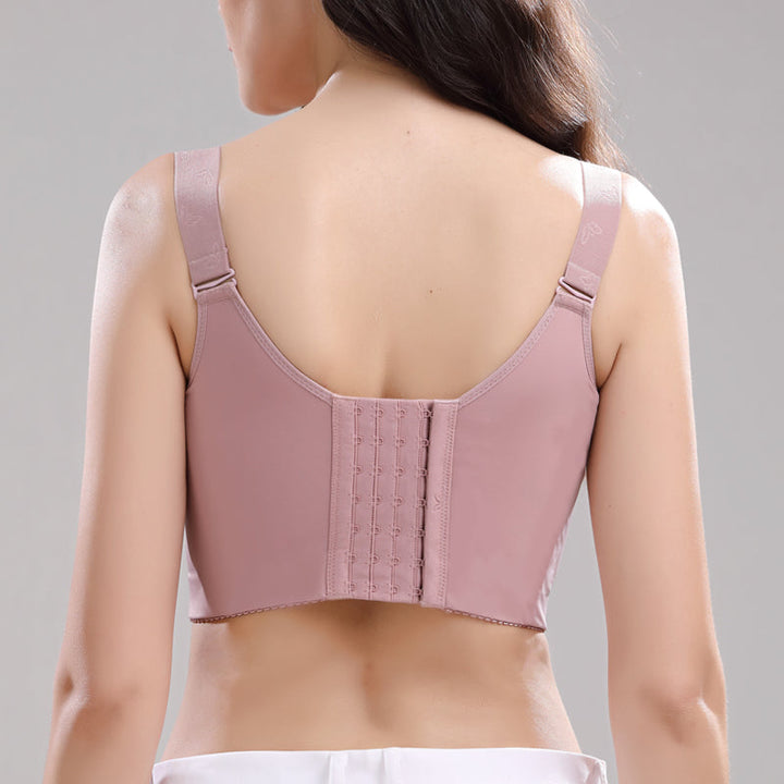 Grote maten dames BH met voorsluiting, bloemenkant en uitstekende ondersteuning, comfortabele lingerie.