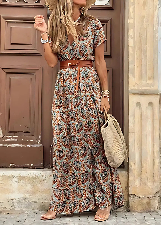 Casual chic dames maxi jurk in kleurrijke bloemenstijl voor de zomer