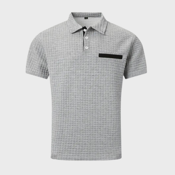 Stijlvol button-neck polo shirt voor heren in casual zomerstijl