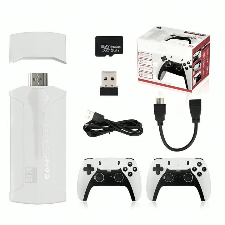 Draadloze controllers voor de Pixento retro gameconsole, perfect voor multiplayer gaming en urenlang nostalgisch videospellenplezier.