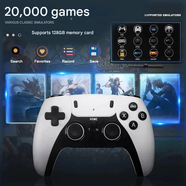 Retro gaming systeem: Pixento gameconsole met toegang tot 20.000+ games, inclusief draadloze gamepad en HDMI-connectiviteit.