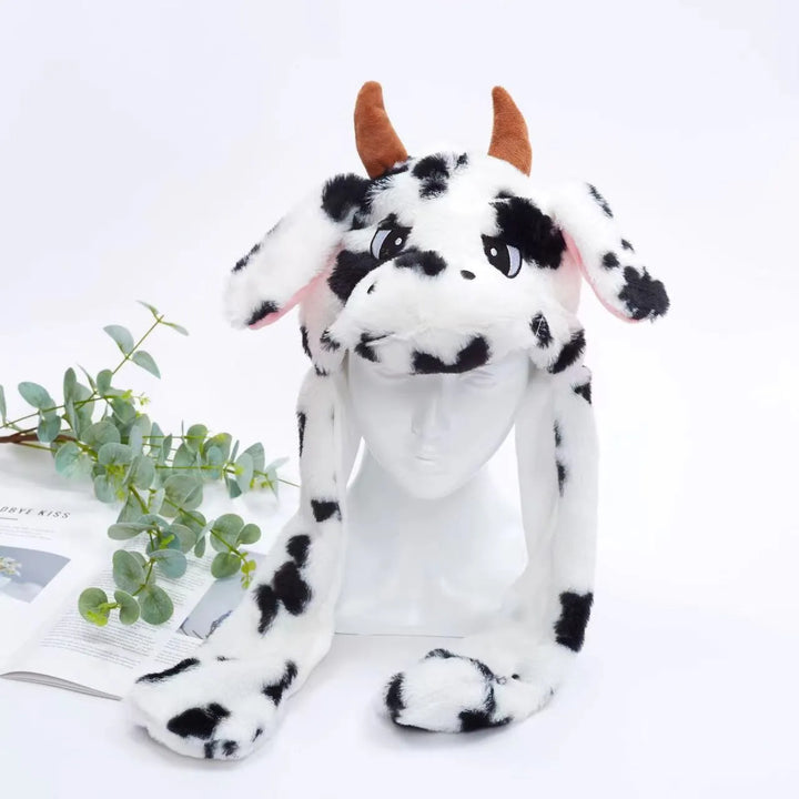 Warme pluche berenmuts met beweegbare oren. Ideaal voor buitenspelen in de winter.