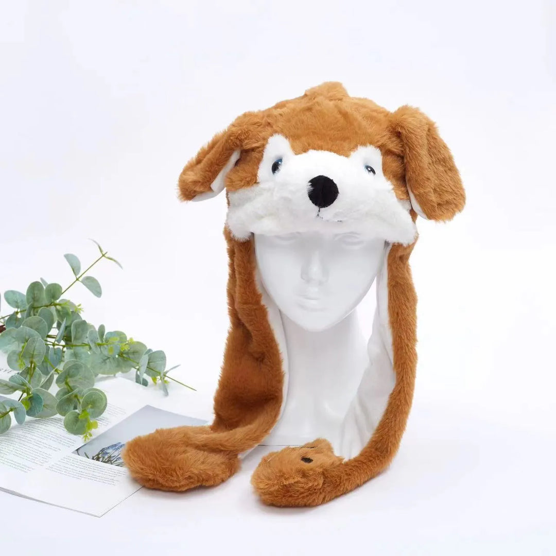 Schattige konijnenmuts met oortjes die bewegen. Leuk cadeau voor kids & tieners.