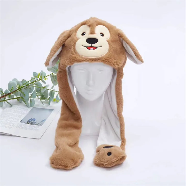 Schattige berenmuts van pluche met beweegbare oren. Knus en speels voor alle leeftijden.
