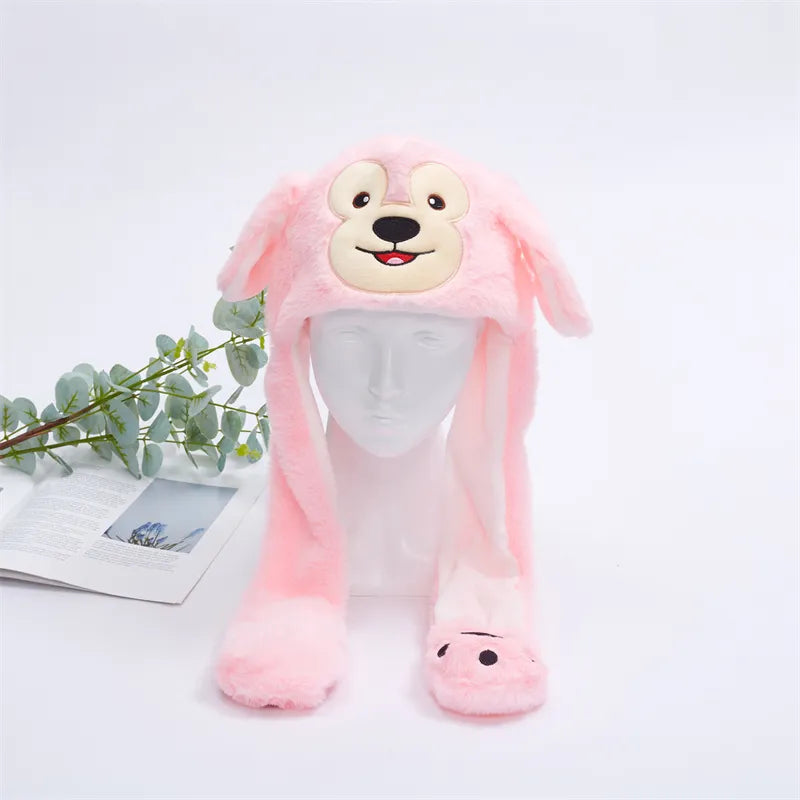 Cosplay konijnenmuts: pluche met bewegende oortjes. Maak je outfit compleet!