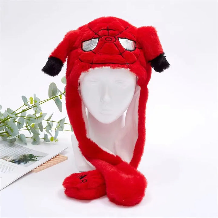Warme pluche muts met bewegende konijnenoren. Knus en vrolijk voor winterdagen.