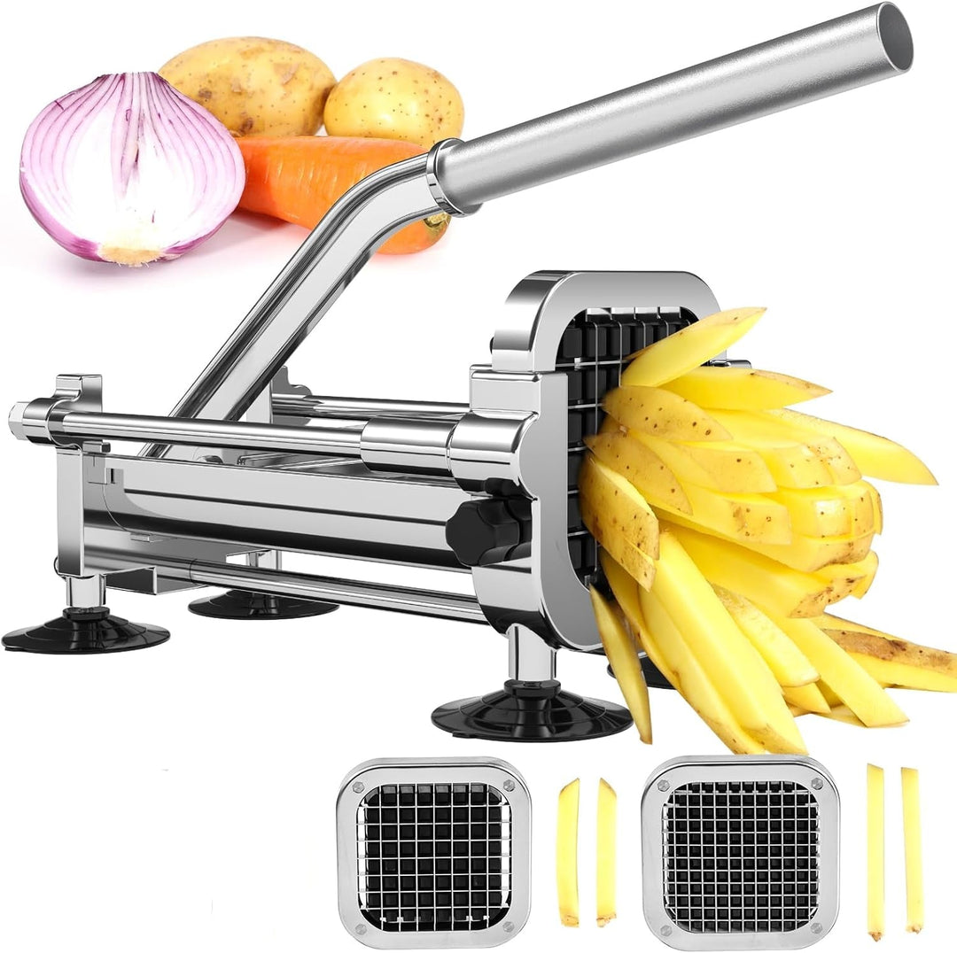 Premium RVS frietsnijder voor perfecte aardappel friet en groenten, essentieel keukenaccessoire.