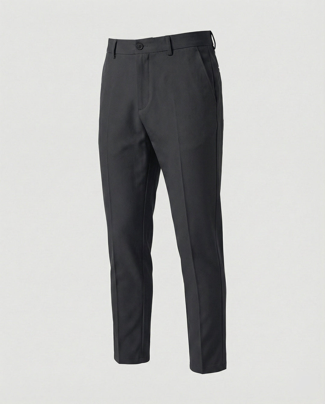Donkerblauwe heren chino broek met rechte pasvorm; een tijdloze geklede broek voor elke gelegenheid.