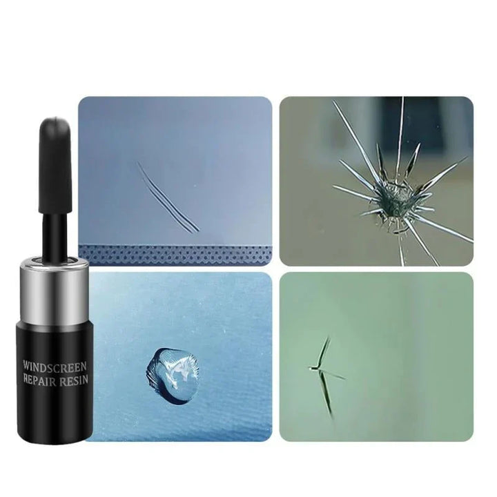 Verpakking van de professionele autoruit reparatie kit, klaar voor efficiënte doe-het-zelf voorruit herstel van barsten.