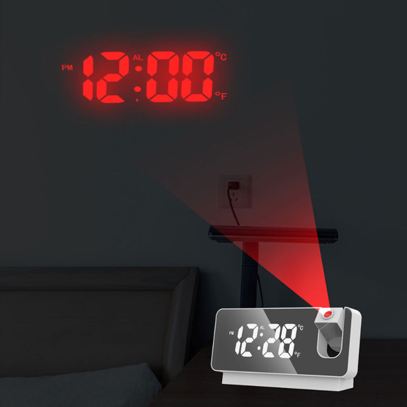 Slimme projectie wekker; duidelijke tijdprojectie voor muur/plafond. Moderne digitale LED klok.