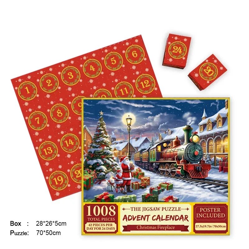 Ontdek dagelijks een kerstpuzzel met de 2024 Adventskalender. Brengt kerstvreugde en familieplezier.