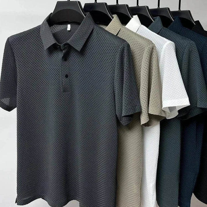Elegant heren poloshirt, korte mouw, anti-kreuk en ademend, voor een moeiteloos stijlvolle look.