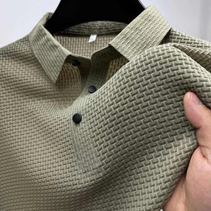 Kreukvrij heren poloshirt met korte mouwen, altijd netjes, voor een verzorgde uitstraling.