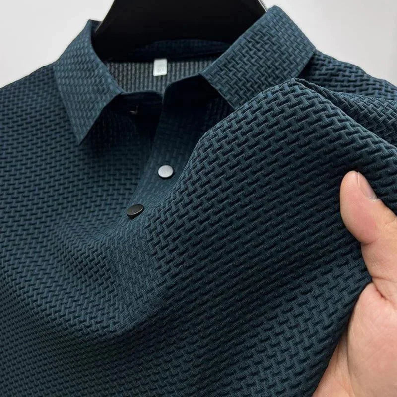 Comfortabel heren poloshirt met korte mouwen, ademend en anti-kreuk, perfect voor warme dagen.