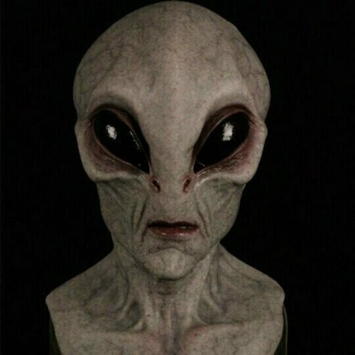 Eng buitenaards alienmasker van latex, ideaal voor cosplay, Halloween of een thema verkleedfeest.
