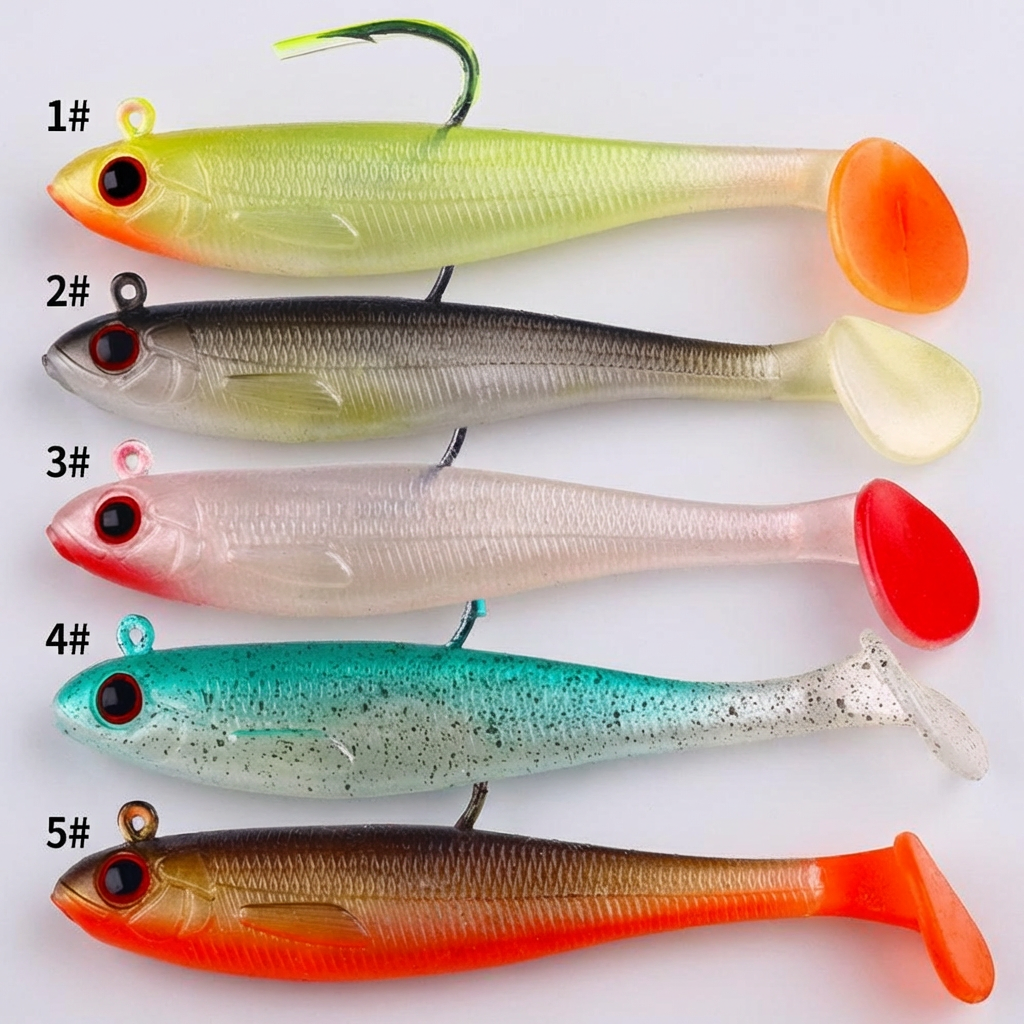 Realistisch swimbait kunstaas met jigkop voor het vissen op baars en snoek in zoetwater. Perfect roofvis lokaas.