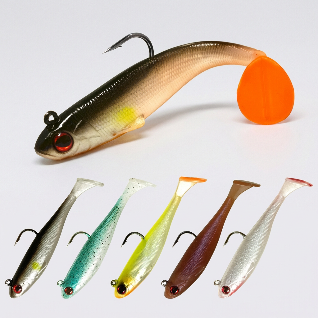 Effectief realistisch vis lokaas swimbait met jigkop voor roofvissen zoals snoek en baars. Hoogwaardig kunstaas.