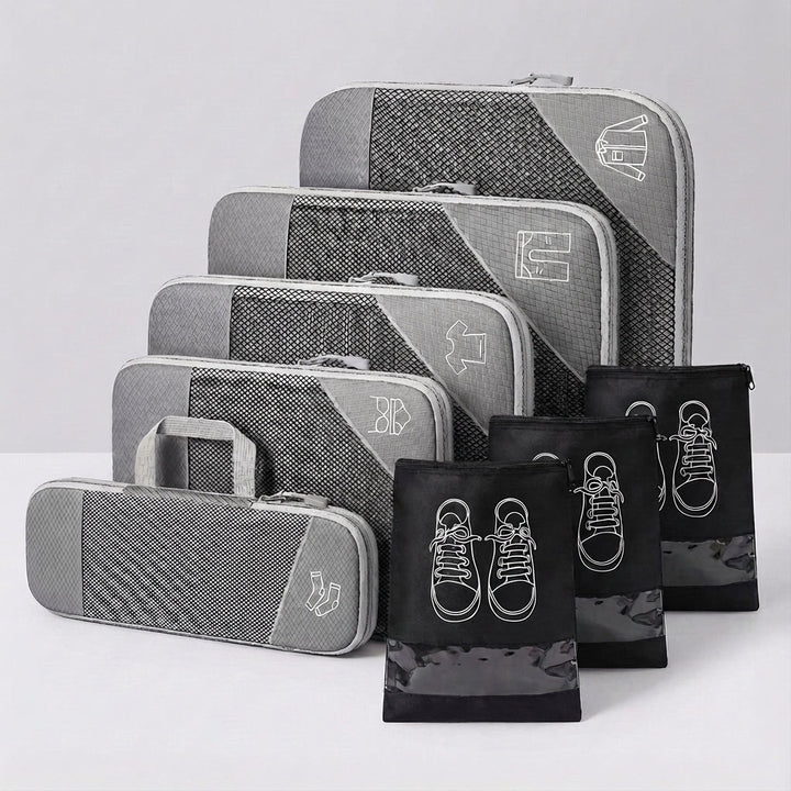 Ruimtebesparende packing cubes set voor optimale bagage indeling. Nooit meer zoeken in je koffer tijdens reis.
