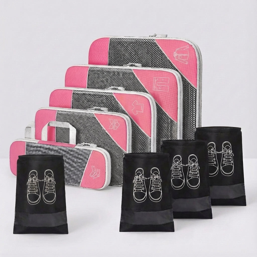 Kleding organizers voor je koffer. Deze packing cubes houden je kleding kreukvrij en overzichtelijk op reis.