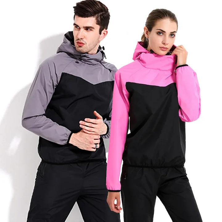 Remo fitnesskleding set: uniseks trainingspak met rits en capuchon, comfortabel voor dames & heren.
