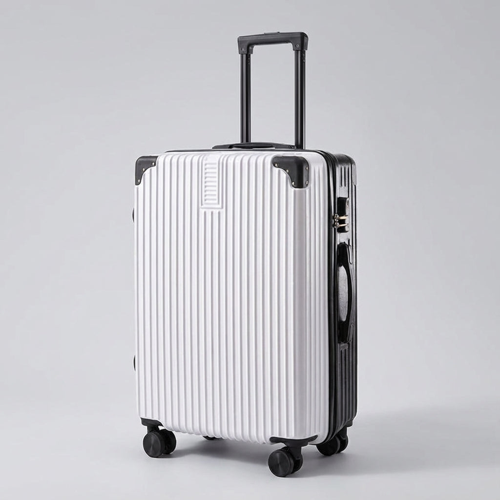 Retro bagage set met duurzame hoekbescherming, ideaal voor stijlvol en zorgeloos reizen, voor diverse vakanties.