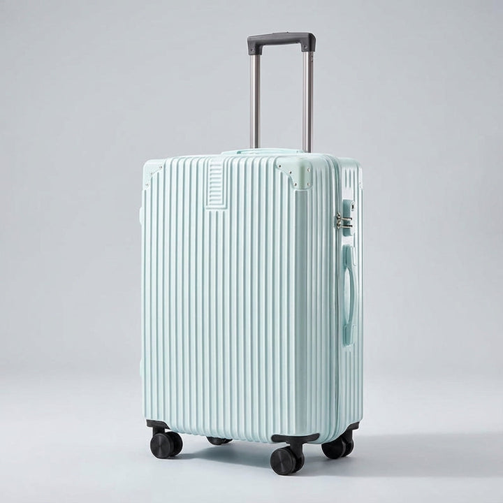 Elegante retro reiskoffer voor zorgeloos reizen; stevige hoekbescherming en handige bagage-indeling.