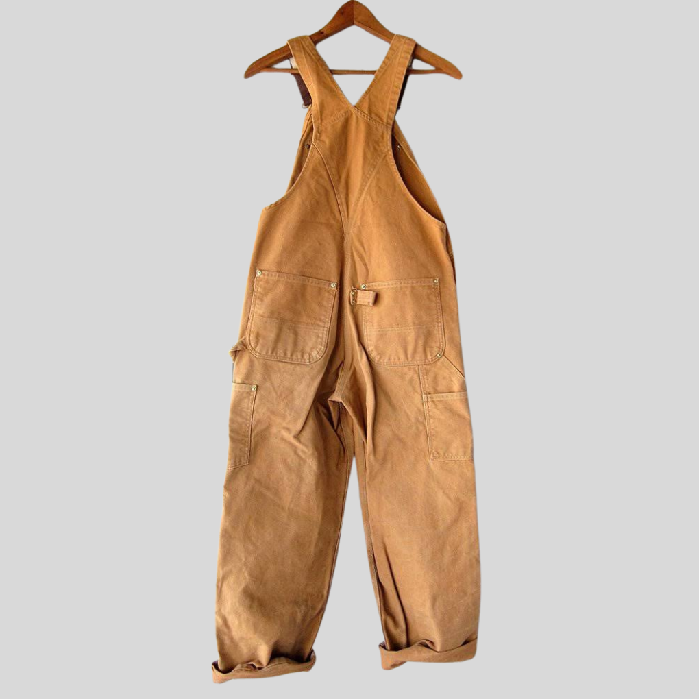 Retro dames tuinbroek van katoenmix, in comfortabele losse pasvorm. Beschikbaar in stijlvol oranje en groen.