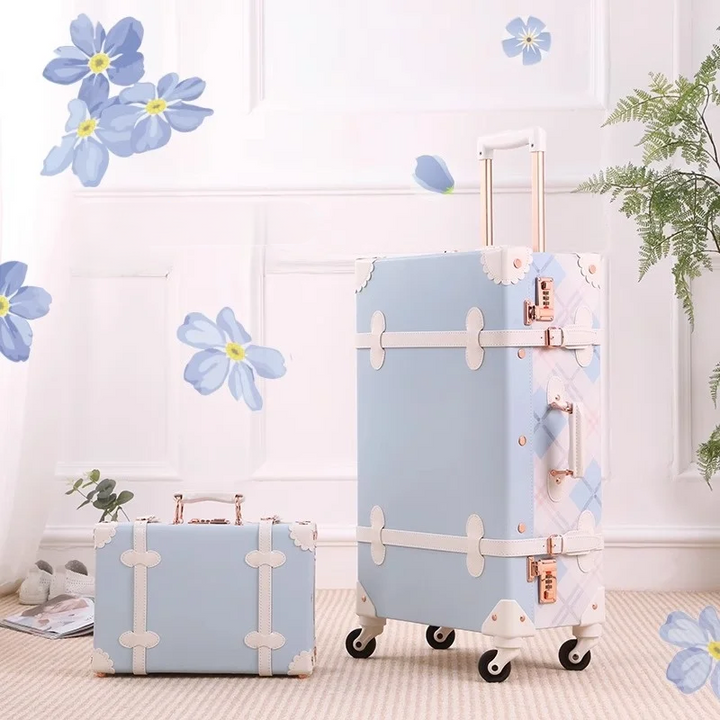 Sterke retro hardschaal koffers voor beschermde bagage. Geschikt voor weekendweg en vakantie.