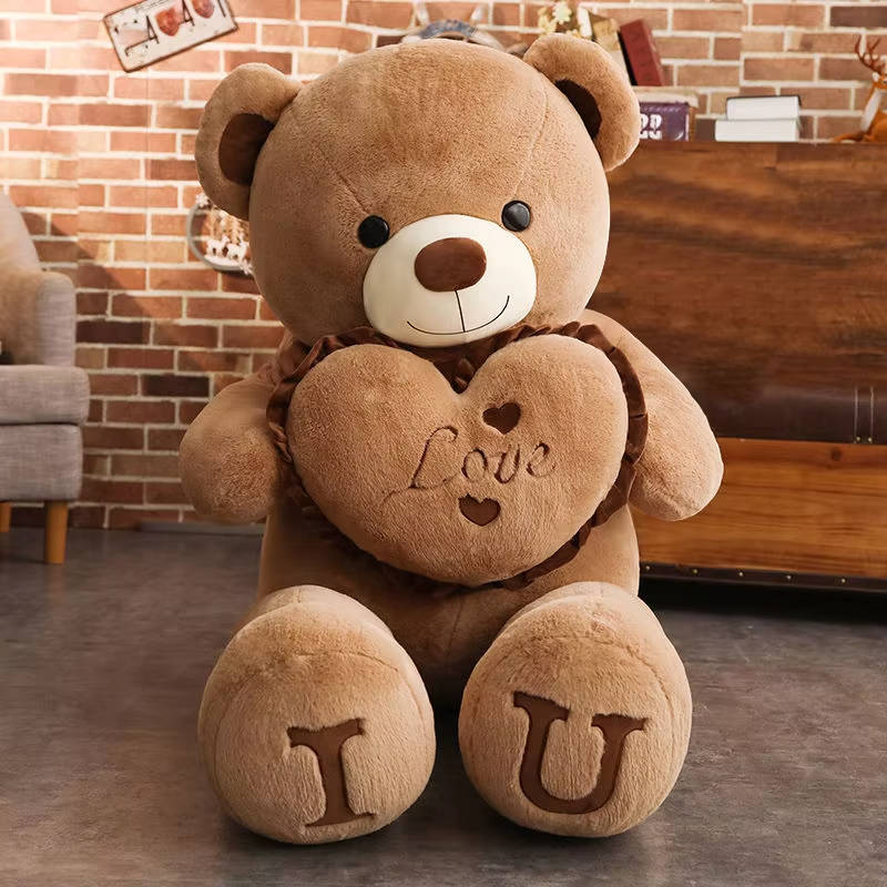 Reusachtige pluche knuffelbeer, ideaal als zacht cadeau voor kinderen of volwassenen, zorgt voor ontspanning.