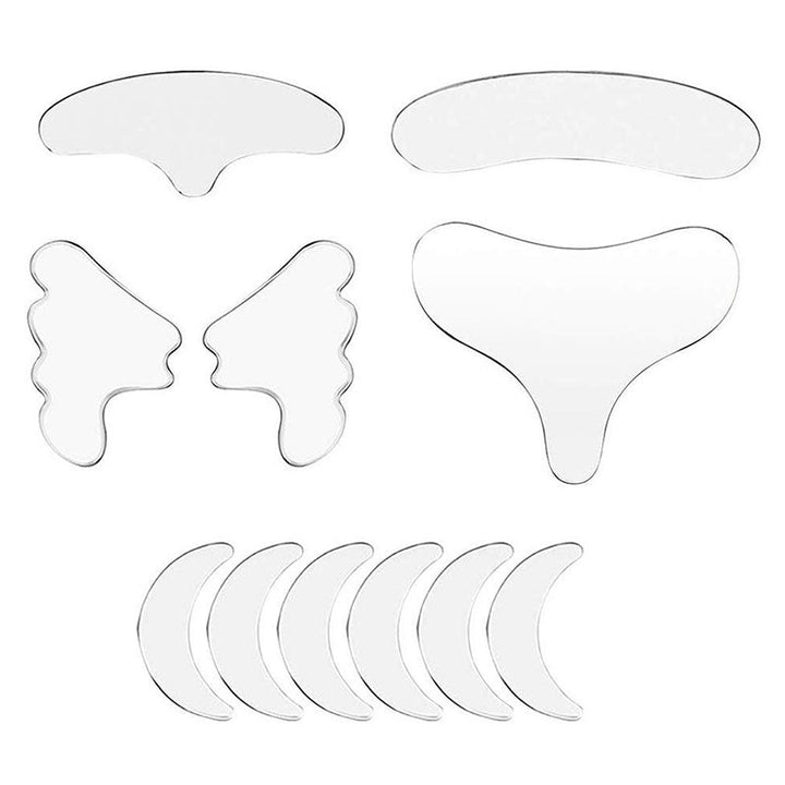 Anti-rimpel pleisters (11 stuks) voor gezicht en decolleté, verminderen fijne lijntjes en rimpels.