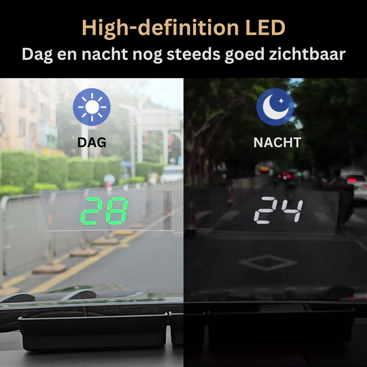 Moderne tech auto RoadGlide Hoofd-up Display voor veilig en comfortabel rijden. Digitale snelheidsmeter rijhulp.