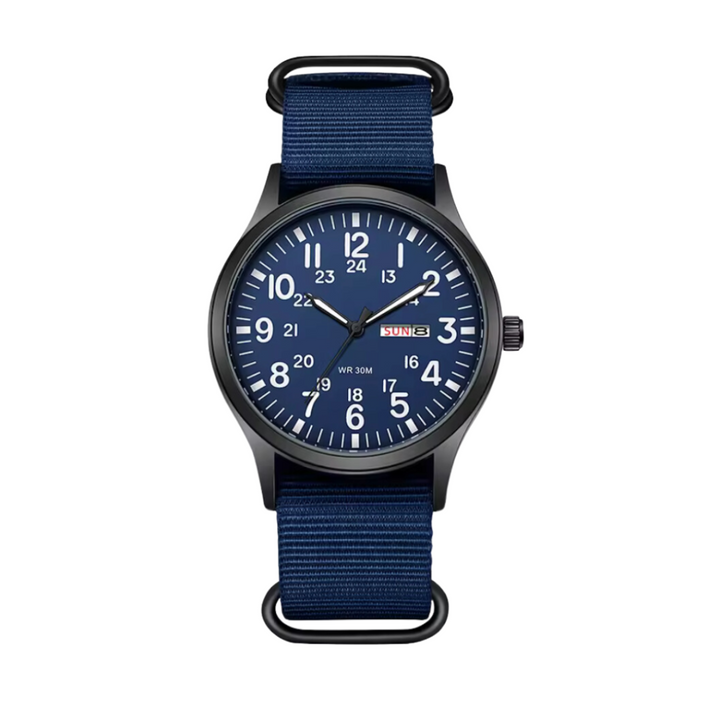 Waterbestendig kwartshorloge voor heren, een robuust militair outdoorhorloge met heldere display, perfect voor avontuur.