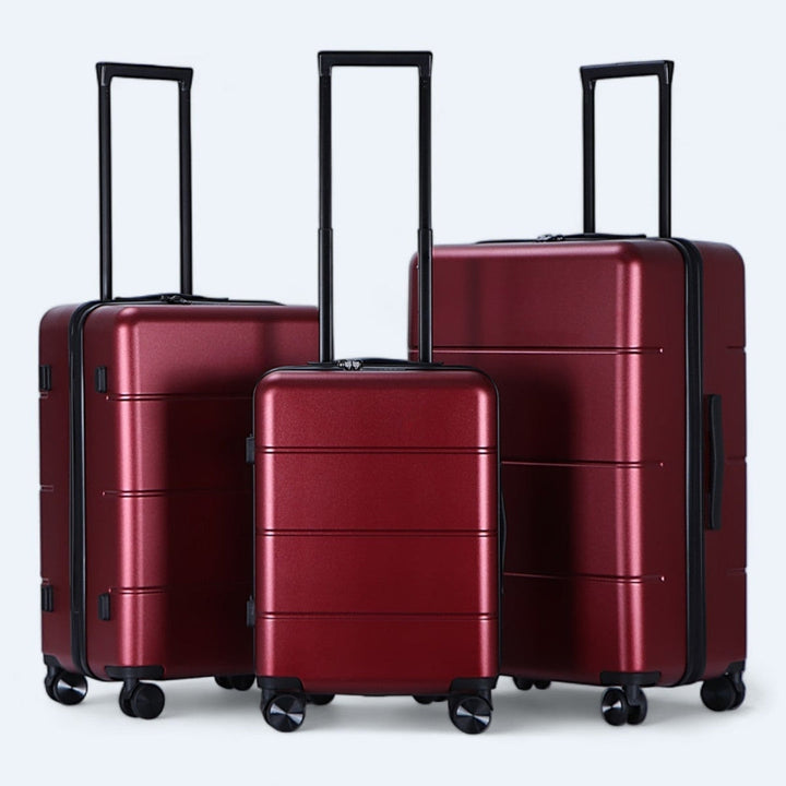 Praktische 3-delige hardcase kofferset voor georganiseerd inpakken en reizen.