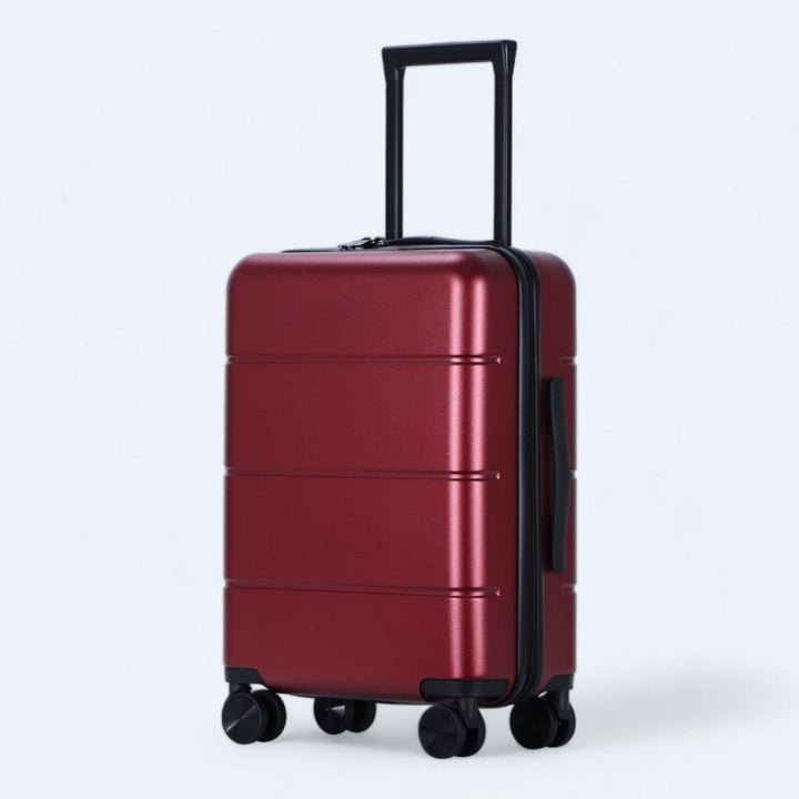 Stevige hardcase koffers met comfortabele handvatten en soepele ritsen.
