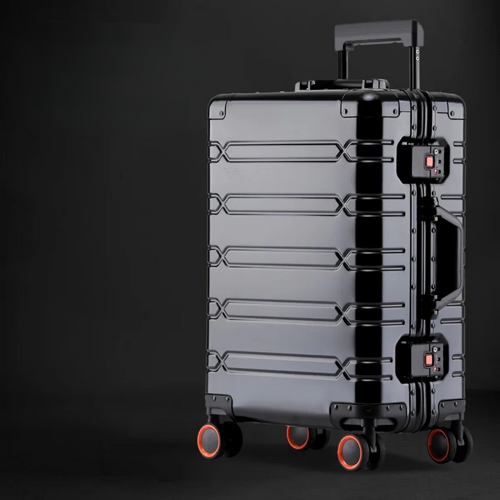 Veilige en robuuste aluminium-magnesium koffer. Perfect voor lange reizen dankzij het geïntegreerde TSA-slot.