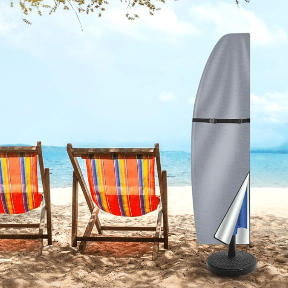 Weerbestendige beschermhoes voor parasols; anti-UV, waterdicht en duurzaam, ideaal voor buitenleven in uw tuin.