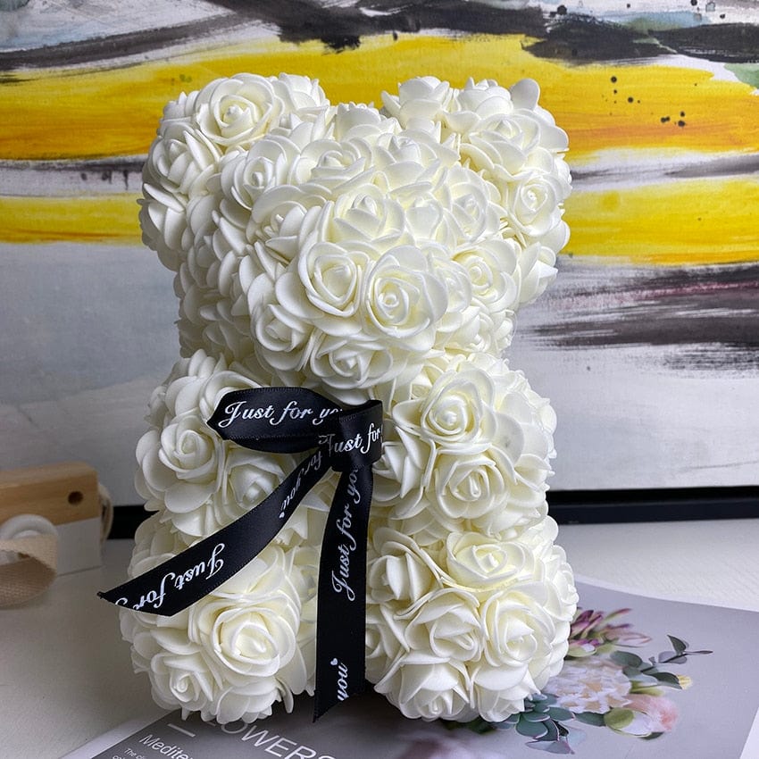 Zachte rozenbeer van kunstbloemen; ideaal geschenk voor moederdag & jubileum decoratie.