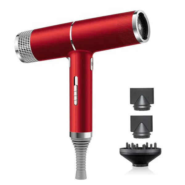 Zwarte Velair professionele föhn; lichtgewicht design, krachtig voor efficiënte styling en glanzende resultaten.