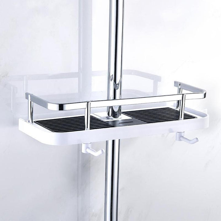 Roestvrije douche organizer zonder boren. Eenvoudig te monteren wandplank voor badkameropslag.