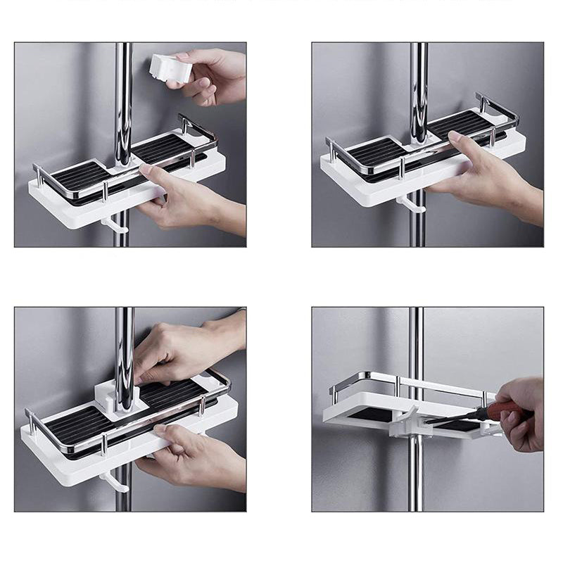 Duurzame roestvrije wandplank voor douche. Ideale opbergplank voor badkameraccessoires zonder boren.