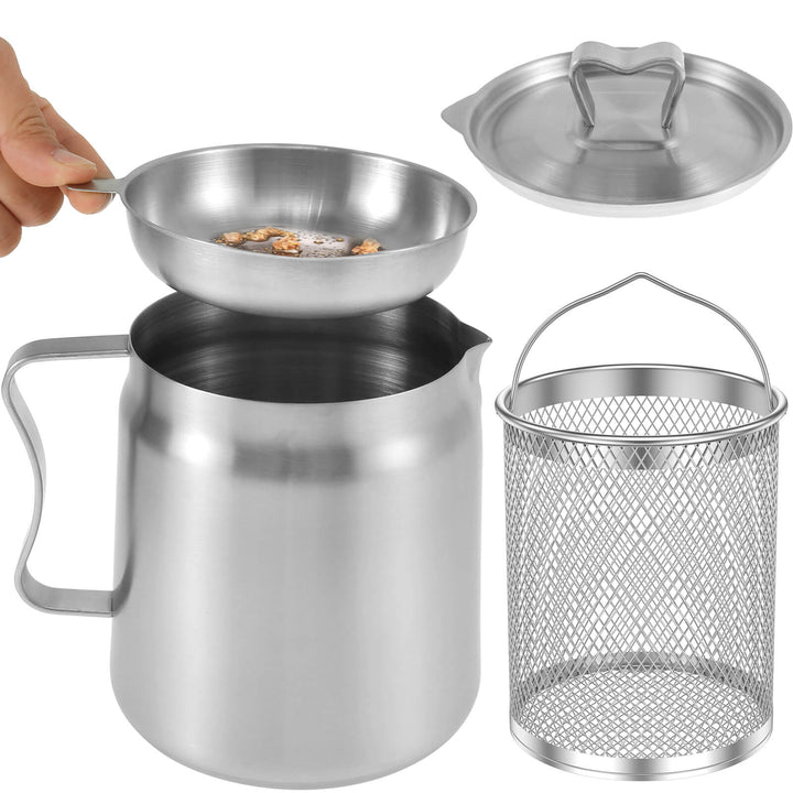 Roestvrijstalen frituurmandje voor gezonder frituren. Oliebesparend ontwerp, ideaal voor elke friteuse of frituurpan.