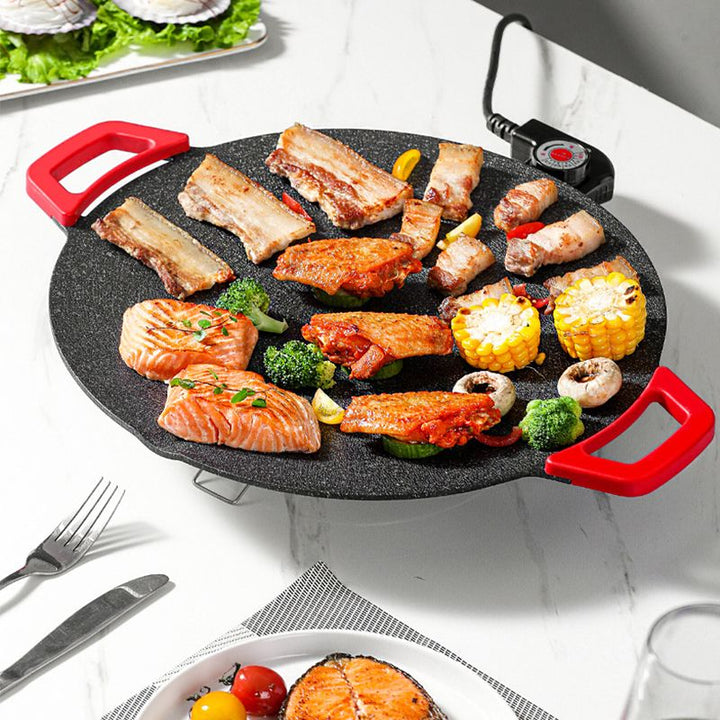 Rookvrije elektrische grillplaat voor binnen, ideaal voor gezond koken zonder overlast in elke keuken.
