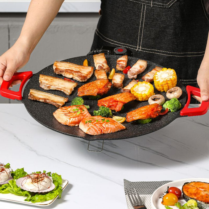 Multifunctionele elektrische binnengrill, voor moeiteloos grillen van vis, vlees en groenten thuis.