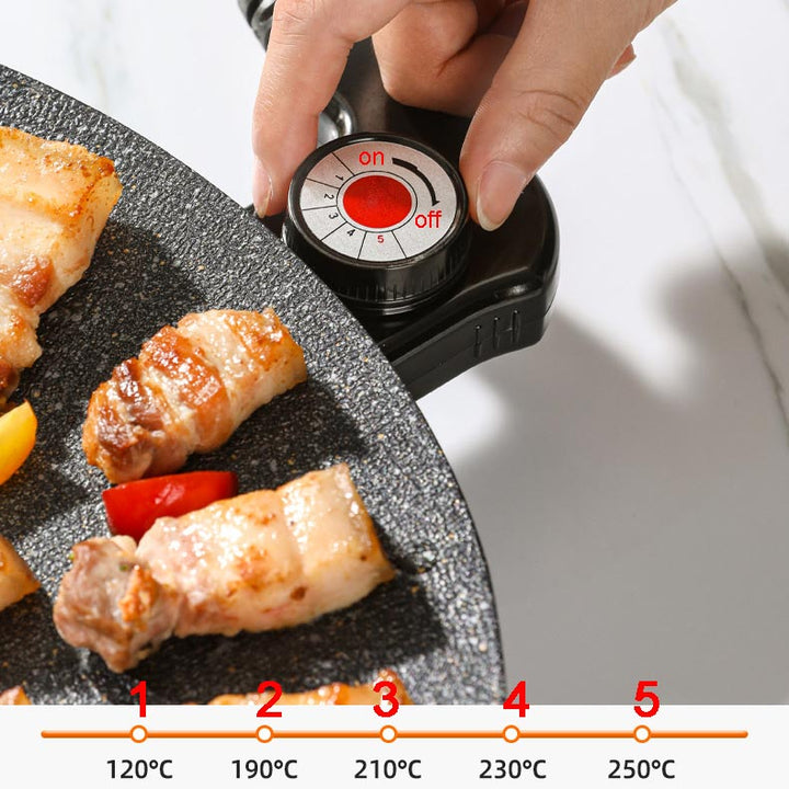 Makkelijk te reinigen elektrische grillplaat, met anti-aanbaklaag voor een gezonde maaltijd, compact design.