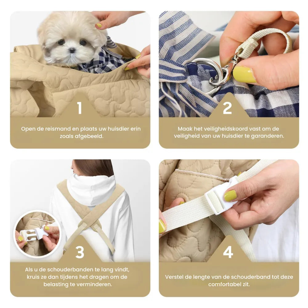 Lichtgewicht RoverRug XL hondendraagtas voor makkelijk transport van hond of kat. Perfect voor onderweg en reizen.