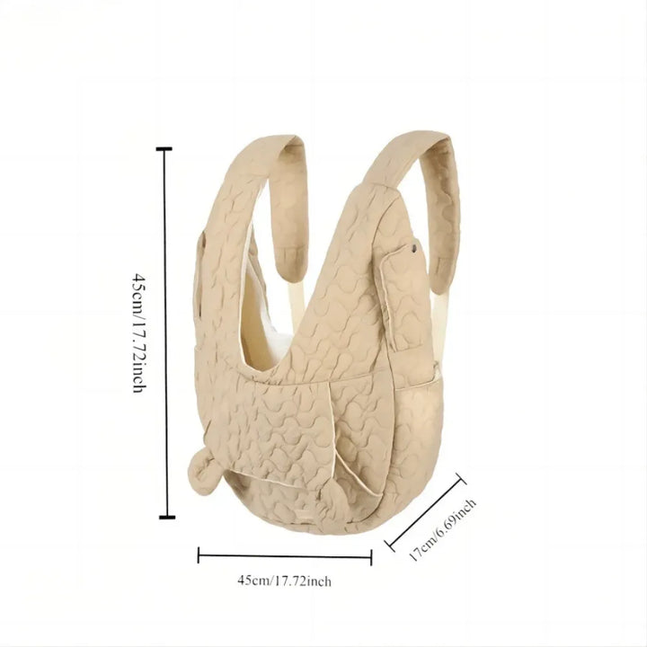 Ruime RoverRug XL hondendraagtas. Comfortabele en veilige transporttas voor grotere honden en langere reizen.