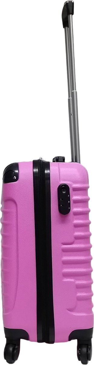 Set van 2 roze hardcase reiskoffers: ideaal voor vakantie en reizen. Inclusief handbagage en grote koffer.