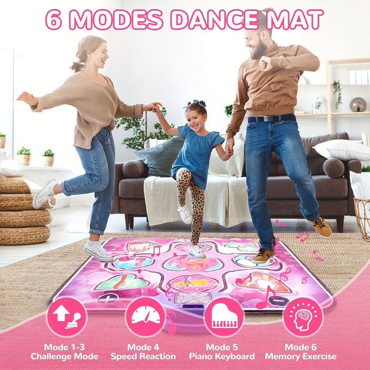 Leuk cadeau: roze interactieve dansmat voor kinderen. Binnenspeelgoed dat beweging en ritme combineert.